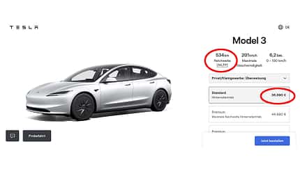 Tesla Model 3 Standard Deutschland-Version
