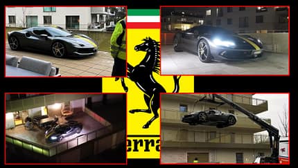 Ferrari 296 GTB parkt auf Balkon in Wien