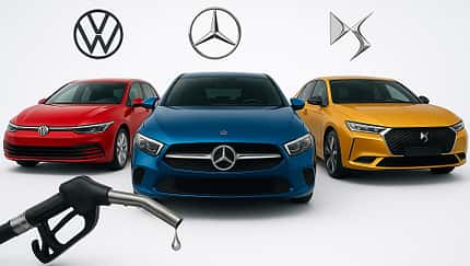 Collage Diesel-Champions in Deutschland VW Mercedes DS