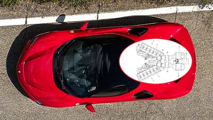 03/2026, Ferrari Patent V12-Motor Collage Ferrari Patent V12-Motor Collage