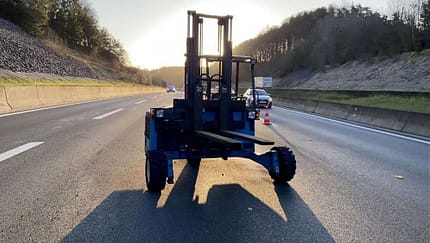Gabelstapler Autobahn A9