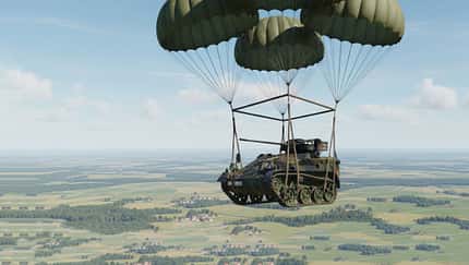 Wiesel-Panzer an Fallschirm