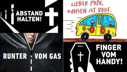 06/2026, DVR Kampagne Runter vom Gas Autobahnplakate 2026 Abstimmung Collage DVR Kampagne Runter vom Gas Autobahnplakate 2026 Abstimmung Collage