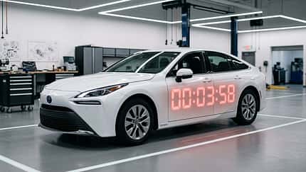Toyota Mirai 2. Generation, Countdown, vollständig KI-generiert, 06/2026 Toyota Mirai mit Countdown
