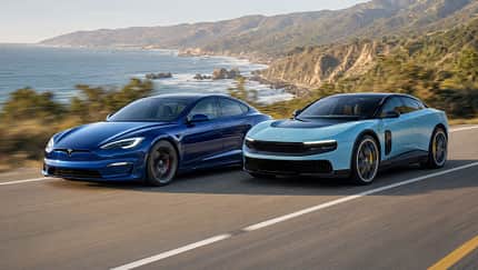 Tesla Model S Plaid und Ferrari Luce