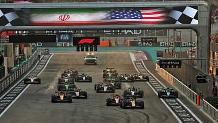 Start GP Abu Dhabi 2025 - Collage USA vs. Iran Start GP Abu Dhabi 2025 - Collage USA vs. Iran