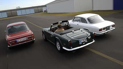 Alfa Romeo Giulia Sprint GT, BMW 1600 ti, Triumph TR 5 PI