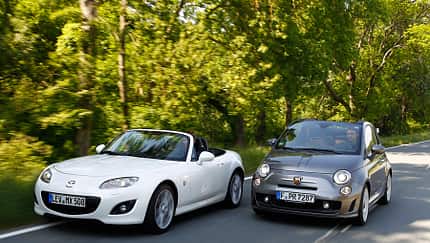 Abarth 500C, Mazda MX-5 2.0, beide Fahrzeuge, Frontansicht