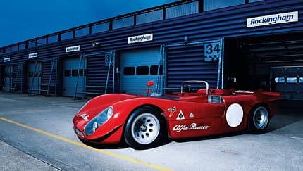 Alfa Romeo T33/3, Seitenansicht, Boxengasse
