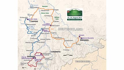 Sachsen Classic, Die Strecke: Im Dreieck Zwickau, Leipzig und Dresden - Streckenplan
