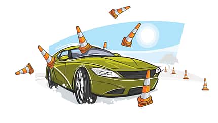 Zeichnung Auto im Schnee