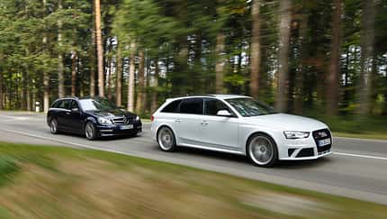 Audi RS4 Avant, Mercedes C 63 AMG T, Seitenansicht