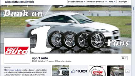 sport auto Facebook-Fan-Seite 2013
