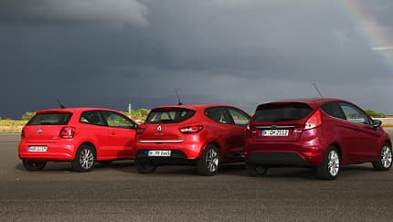 Ford Fiesta 1.0 EcoBoost, Renault Clio TCe 90, VW Polo 1.2 TSI BMT, Seitenansicht