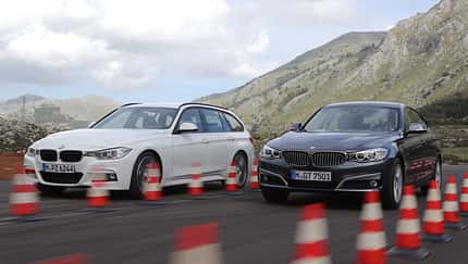 BMW 320d Touring, BMW 320d GT, Frontansicht, Bremstest