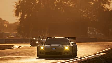 ALMS GT Sebring, Corvette, Sonnenuntergang
