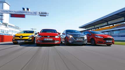 Ford Fiesta ST, Peugeot 208 GTI, Renault Clio R.S, VW Polo GTI, Frontansicht