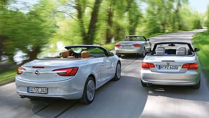 Audi A5 2.0 TFSI Cabrio, BMW 320i Cabrio, Opel Cascada 1.6 SIDI Turbo, Heck