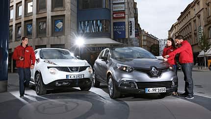 Nissan Juke 1.5 dCi, Renault Captur dCi 90, Frontansicht