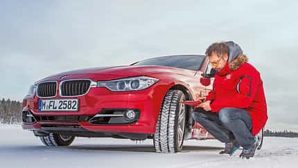 Winterreifen, BMW 330d, Testfahrt