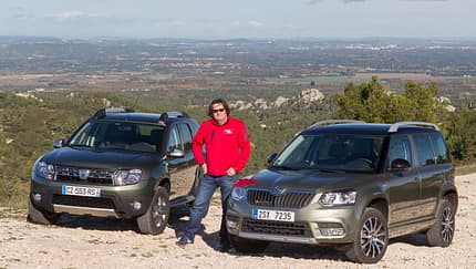Dacia Duster dCi 110 4x4, Skoda Yeti 2.0 TDI 4x4, Frontansicht