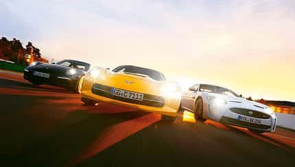 Corvette C7 Stingray, Porsche 911 Carrera S, Jaguar XKR-S, Frontansicht