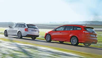 Ford Focus ST Turnier, Skoda Octavia RS Combi, Seitenansicht