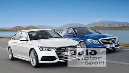 Audi A4, Mercedes C-Klasse, Frontansicht