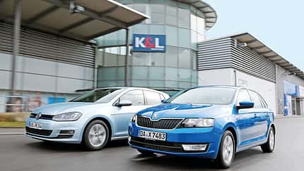 Skoda Rapid Spaceback 1.6 TDI Greentec, VW Golf 1.6 TDI BlueMotion, Front