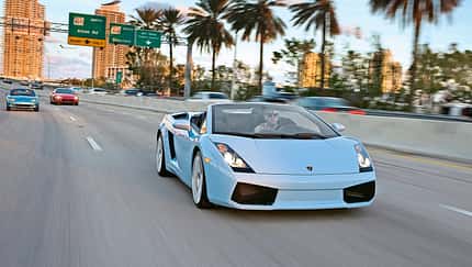 Lamborghini Gallardo Spider, Frontansicht, Palmen