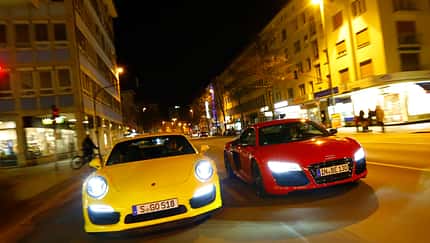 Audi R8 V10 5.2 FSI Quattro, Porsche 911 Turbo, Frontansicht