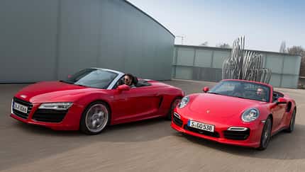 Audi R8 Spyder 5.2 FSI Quattro, Porsche 911 Turbo Cabriolet, Frontansicht