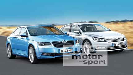 Skoda Superb, VW Passat, Frontansicht