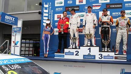 WTCC 2014, Slowakei, Siegerehrung, Sebastien Loeb