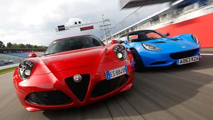 Alfa Romeo 4C, Lotus Elise S Club Racer, Frontansicht
