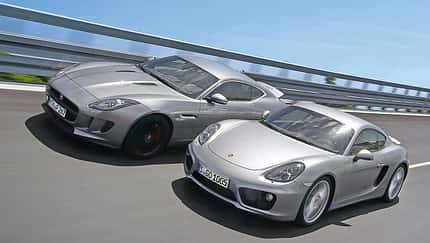 Jaguar F-Type 3.0 V6 Coupé, Porsche Cayman S, Frontansicht