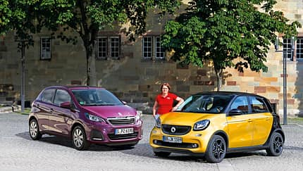 Peugeot 108 VTi 68, Smart Forfour 1.0, Seitenansicht
