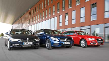 Audi A4 Avant 1.8 TFSI, BMW 320i Touring, Mercedes C 200 T, Frontansicht