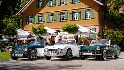 MG Midget, Triumph TR4, Austin-Healey 3000, Frontansicht