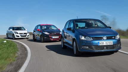 Ford Fiesta Black Edition, Suzuki Swift Sport, VW Polo Blue GT, Frontansicht