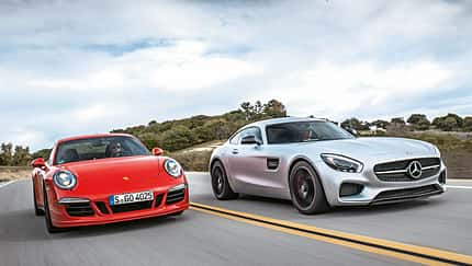 Mercedes AMG GT S, Porsche 911 Carrera GTS, Frontansicht