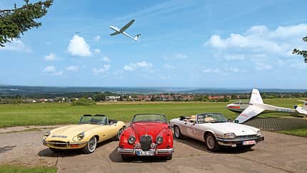 Jaguar XK 150, E-Type und XJ-S, Frontansicht