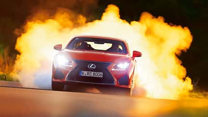 Lexus RC F, Frontansicht, Burnout
