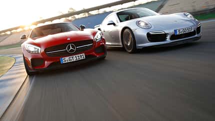 Mercedes-AMG GT S, Porsche 911 Turbo, Frontansicht