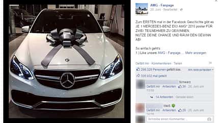 Facebook Betrug E63 AMG Gewinnspiel