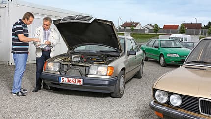 Mercedes 260 E, Alf Cremers, Verkauf, Kiesplatz, Impressionen
