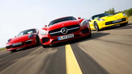 Chevrolet Corvette Stingray, Mercedes-AMG GT, Porsche 911 Carrera GTS 