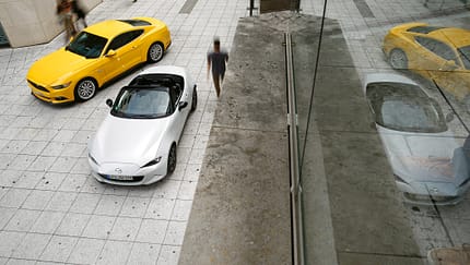 Ford Mustang GT 5.0, Mazda MX5 Skyaktiv G 131, Draufsicht