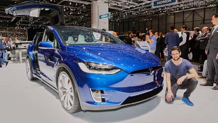 Tesla Model X, Sitzprobe, Genfer Autosalon, 03/2016