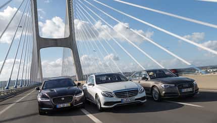 Audi A6 2.0 TDI Quattro, Mercedes E 220 d, Jaguar XF 20d